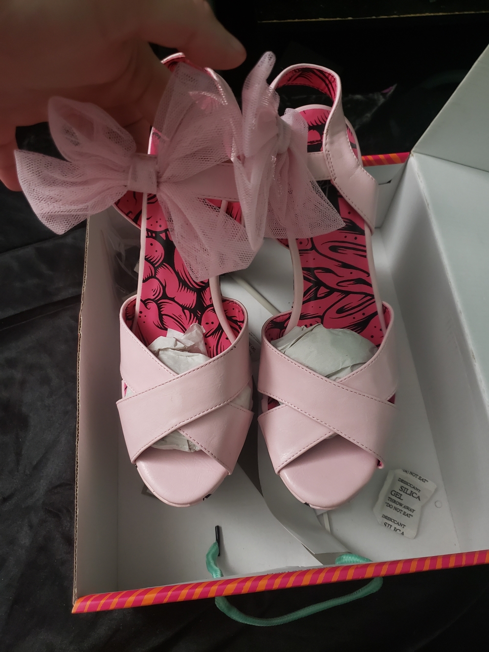 Iron Fist Pink Zombie Platform Sandals with Tulle Bows Extremely Rare Size 10 - Picture 9 of 13
